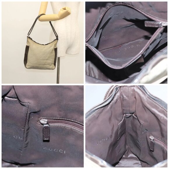 GUCCI Shoulder Bag Canvas Gray Silver - Picture 14 of 14